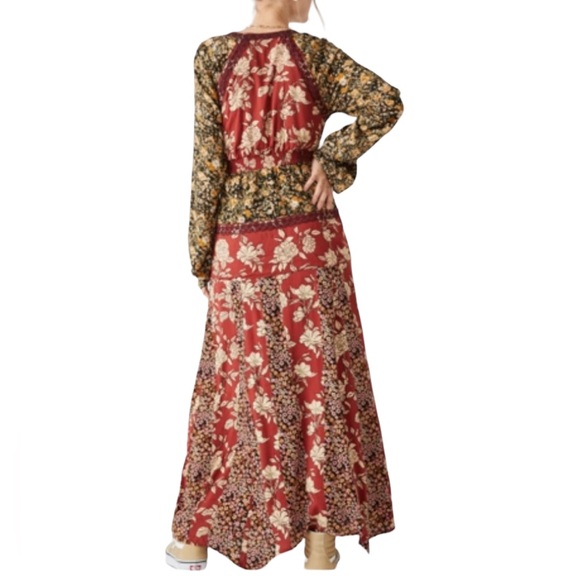 NWT free people tilda wrap dress in neutral combo Medium - Picture 5 of 10